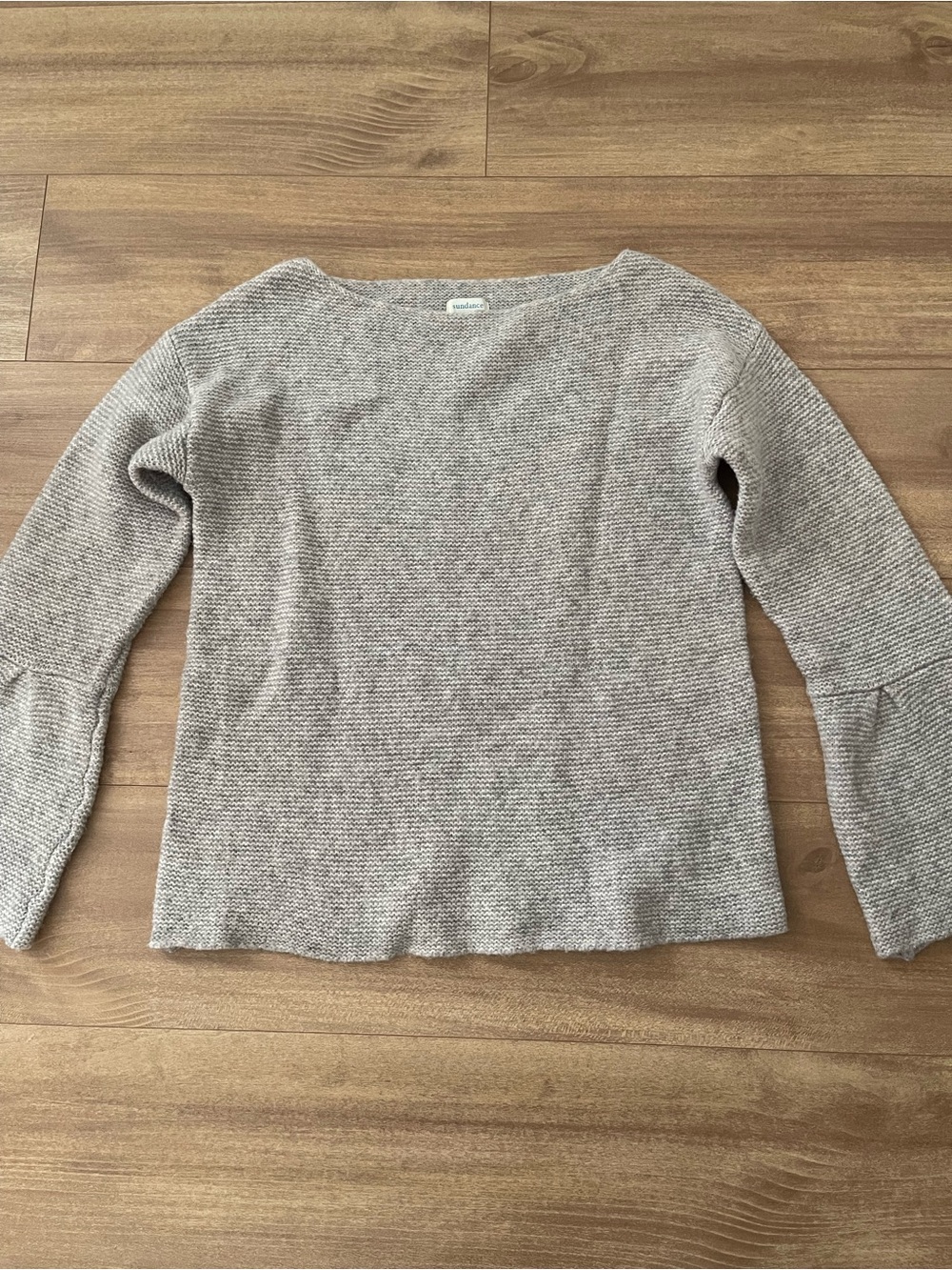 Sundance Gray Wool Alpaca Knit Blend Sweater Bell Sleeve Womens Size Small